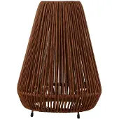 LINDBY LED-Solarleuchte Amaria, Rattan, dunkel, Ø 27 cm
