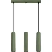 Sollux Pendelleuchte KARBON 3L olivgrün 3xGU10 10W Aluminium 98x6.5x45cm