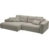 KAWOLA Sofa MIKA Ecksofa XL Cord steingrau Longchair links