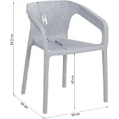 Homestyle4u Gartenstuhl 2er Set Kunststoff stapelbar grau wetterfest Gartenmöbel Stühle