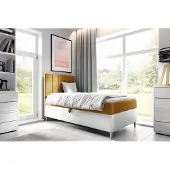 Fun-Möbel Boxspringbett Gästebett Kinderbett HELVI Nr.1 80x200cm Weiss-Gelb