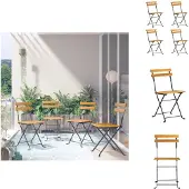 vidaXL Klappbare Bistrostühle 4 Stk. Massivholz Akazie - Gartenstühle