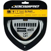 Jagwire Schaltzugset Road & Mountain Sport Universal Weiß geflochten - präzis...