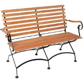 Merxx Gartenbank , braun, B:115cm H:85cm T:58cm, Holz, Stahl, Sitzbänke, Gartenbank