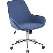 Dmora Bürostuhl Darwin, Arbeitsstuhl mit Rollen, Ergonomischer Bürositz, 66x59h98 cm, Blau
