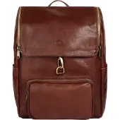 Piké Laptoprucksack PIKÉ, Gr. B/H/T: 40cm x 31cm x 14cm, onesize, braun, Leder, Rindsleder, Rucksäcke Laptoprucksack, echt Leder, Made in Italy
