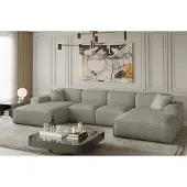 Fun-Möbel Wohnlandschaft U-Form CELES XS in Stoff Scala Beige