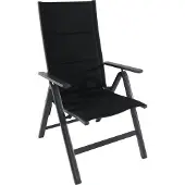 Greemotion Klappsessel Garten Grenada Gartenstuhl klappbar Aluminium anthrazit 61x110x67 cm