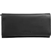 Bruno Banani Geldbörse , Damen, schwarz, Leder, leicht glänzend, unifarben, Kleinlederwaren Geldbörse, echt Leder