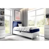 Fun-Möbel Boxspringbett Gästebett Kinderbett HELVI Nr.1 80x200cm Weiss-Blau