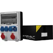 Doktorvolt Baustromverteiler TD-S/FI 2x16A Stromverteiler 4x230V Typ E FR IP44 Mennekes DV-6862-F