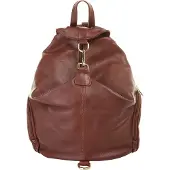 Piké Damen Rucksack aus Leder, braun, mit Diebstahlschutz, H30xB35xT18 cm, Handarbeit Italien