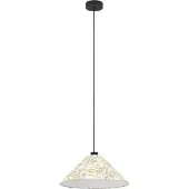 Eglo Hängeleuchte Oxpark, Ø 42 cm, grün/weiß/schwarz, Stoff