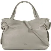 Samantha Look Henkeltasche , Damen, Gr. B/H/T: 33cm x 23cm x 12cm onesize, grau, Leder, leicht glänzend, unifarben, Taschen Henkeltasche, echt Leder, Made in Italy