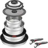 Tefal Pfannen-Set "Jamie Oliver Ingenio, Pfannenset abnehmbarer Griff, antihaftversiegelt", silber (silberfarben), Pfannen, Pfannen-Set, Topseller
