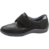 Waldlaufer Klettschuh "HENNI-Soft", Damen, Gr. 3,5 (36), schwarz, Lackleder, Nubukleder, Textil, Schuhe Klettschuh, Slipper, Komfortschuh, Bequemschuh mit Orthotritt, Weite H