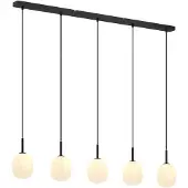 LINDBY Pendelleuchte Etiena, 116 cm, 5-flammig, Glas, G9