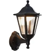 LINDBY LED-Außenwandlampe Iavo, Sensor, schwarz, 38 cm, IP44