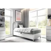 Fun-Möbel Boxspringbett Gästebett Kinderbett HELVI Nr.1 100x200cm Weiss-Grau
