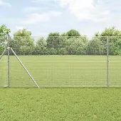 Syfax Geschweißter Drahtzaun, bodenverankert 10 x 1 m Silber Netz