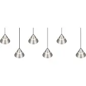 TRIO Design-Pendelleuchte Romeo 6-flammiges Nickel