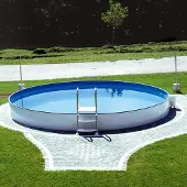 Steinbach , Stahlwand Swimming Pool "Styria rund", blaue Poolfolie, Ø 400 x 120 cm