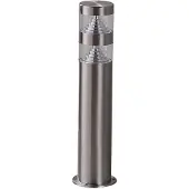 LINDBY LED-Sockellampe Lanea, 40 cm, grau, Edelstahl, IP44