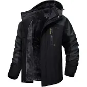 Sonstiges Herren Winter Skijacke Fleece gefüttert wasserdicht atmungsaktiv Schwarz-Grau