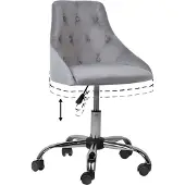 Beliani Arbeitshocker Grau aus Samtstoff Bürostuhl mit Rollen Elegant