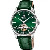 Jaguar Automatic Balancier Herrenuhr Automatik Grün Leder J966/4