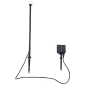 LINDBY LED-Solarleuchte Freydis, schwarz, Aluminium, 2.000 K