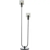 Brilliant Stehlampe Riffelini, Höhe 152 cm, rauchgrau, 2-flg., Glas