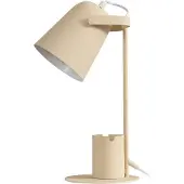 LINDBY Tischleuchte Ilmar, beige/weiß, Metall, Ø 12 cm