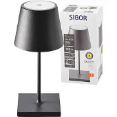 Sigor Nuindie mini LED Akku Tischleuchte Außentischleuchte IP54 schwarz Tischlampe