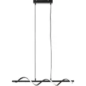 Brilliant LED-Hängelampe Eunice, Länge 80 cm, schwarz, Metall