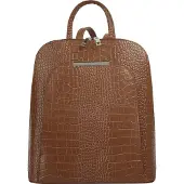 Cluty 1100000002199 , Damen, Gr. B/H/T: 28cm x 29cm x 12cm, onesize, braun (cognac), Leder, Rindsleder, Rucksäcke 1100000002199, echt Leder, Made in Italy
