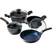 Bratmaxx Kochtopf-Set mit Glasdeckeln inkl. Pfanne - 7-tlg., Kochgeschirr, Küchentopf, Kochzubehör, Küchenhelfer für Mahlzeiten, Gemüse sowie Beilagen