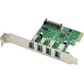 Conceptronic EMRICK U34, 4-Port-USB-3.0 PCI-Express-Karte, PCIe, USB 3.2 Gen 1 (3.1 Gen 1), Grün, PC, Passiv, China