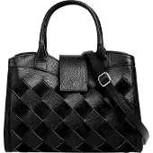 Samantha Look Henkeltasche , Damen, Gr. B/H/T: 33cm x 20cm x 8cm onesize, schwarz, Leder, Taschen Henkeltasche, echt Leder, Made in Italy
