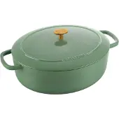 Ballarini Bellamonte Oval Cast Iron Pot - Green 5.5 ltr