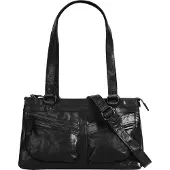 Spikes & Sparrow Henkeltasche "Damen echt Leder", Damen, Gr. B/H/T: 34cm x 19cm x 9cm onesize, schwarz, Leder, Taschen Henkeltasche, echt Leder