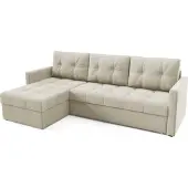 Bettso Bequemes, gestepptes OLIVIA beige Universal-Ecksofa für das Wohnzimmer 2 Behälter + DL-Maschine