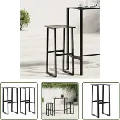 The Living Store Barhocker 2 Stk. Schwarz 38x38x80 cm Pulverbeschichteter Stahl