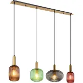 Globo Pendellampe Normy, Länge 115 cm, bunt, Glas, 4-flg.
