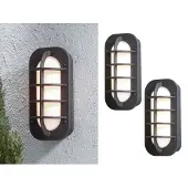 Konstsmide 2er Set Außenwandleuchte Wandlampe schwarz, Lampe Terrasse Hauswand,