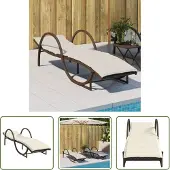 The Living Store Sonnenliege mit Auflage Braun 60x199x42 cm Poly Rattan