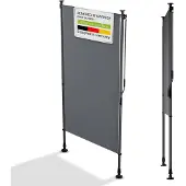 Juskys Senkrechtmarkise Barbados 100x310 cm - Sonnenschutz, Sichtschutz, ausziehbar - Grau