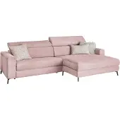 KAWOLA Sofa LAISKA Ecksofa Cord rosa Longchair rechts