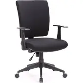 Dmora Bürostuhl Palmerston, Chefsessel mit Armlehnen, Ergonomischer Bürositz, 61x65h98/108 cm, Schwarz