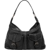Cluty Schwarze Damen Shopper Tasche aus Rindleder, 36x25x11 cm, mit abnehmbarem Schultergurt